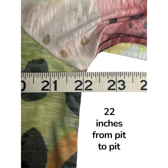 Jess & Jane Abstract Art Print Button-Up Top – Artsy Lightweight Blouse M - Picture 7 of 8